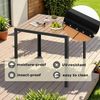 Clevich Wetterfester Gartentisch 75x75 cm, Quadratisch aus Aluminium mit WPC Tischplatte,Outdoor Esstisch für Balkon und Terrasse, pflegeleicht und langlebig, Schwarz+Teak Bild 5