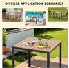 Clevich Wetterfester Gartentisch 75x75 cm, Quadratisch aus Aluminium mit WPC Tischplatte,Outdoor Esstisch für Balkon und Terrasse, pflegeleicht und langlebig, Schwarz+Teak Bild 4