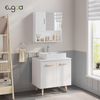 EUGAD Spiegelschrank (1-St) mit Tür, 5 Fächern, aus E1-MDF, Weiß, 54 x 55 x 15 cm Bild 2