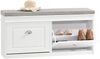 hjh LIVING Schuhkipper Sitzbank mit Sitzkissen ESTHA I Schuhschrank mit 2 Klappen, verstellbar, Schuhbank 104 x 51 x 24 cm Weiß/Grau Bild 4