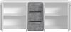 Forte PILVI Sideboard 180, modernes Sideboard mit 4 Türen und 4 Schubladen, Wohn-/Schlafzimmer, Holzwerkstoff, Weiß mit Betonoptik, 179 cm breit x 74,1 cm hoch x 42 cm tief Bild 5