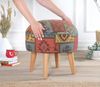 Stylish Green Pouffe, 45 x 45 x 45 cm | 50% Cotton & 50% Linen, 35 HR Orthopedic Soft Sponge (6 cm) | Durable Beech Wood Legs, Perfect for Modern Living Spaces Bild 3