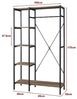 Garderobenständer Hvidovre 170x100x35 cm Schwarz/Holzfarben [en. casa] Bild 3