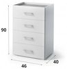Dmora - Schubladen Aster, Kommode mit 4 Schubladen für Schlafzimmer, Mehrzweckschrank für Büro oder Studio, Cm 50x41h87, Weiß und Beton Bild 2