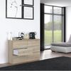 Home Collective Kommode Highboard Sideboard für Flur Schlafzimmer Wohnzimmer (Perfekt für Wohnzimmer, Schlafzimmer oder Esszimmer), mit 6 Schubladen, Breite 120 cm Höhe 75, Sonoma Bild 4