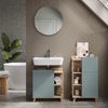 Badmöbel-Set Karen Sonoma/Blau 3 Teile, mit Midischrank Vicco Bild 4