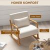 HOMCOM Schaukelstuhl Schwingsessel Relaxsessel mit weicher Polsterung (Schaukelsessel, 1 St), für Schlafzimmer, Wohnzimmer, Creme Bild 5