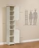 SONGMICS HOME Badezimmerschrank, Toolless-Technologie, superschnelle werkzeuglose Montage, Badschrank schmal, verstellbare Ablagen, Wohnzimmer, Flur, 30 x 30 x 170 cm, vintageweiß Bild 2