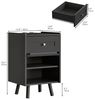 YITAHOME Nachttisch mit 7-Farbiger LED-Lichtleiste, Nachttischschrank mit Schublade und verstellbarem Regal, schwarzer Aufbewahrungs-Beistelltisch für Schlafzimmer, Wohnzimmer, 40 x 35 x 62 cm, Schwarz Bild 3