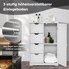COSTWAY Sideboard Kommode Badschrank Beistellschrank Highboard Mehrzweckschrank Standschrank Anrichte mit 4 Schubladen und 1 Schrank-Abteil (Weiß) Bild 4