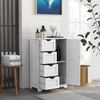 COSTWAY Sideboard Kommode Badschrank Beistellschrank Highboard Mehrzweckschrank Standschrank Anrichte mit 4 Schubladen und 1 Schrank-Abteil (Weiß) Bild 2