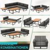 Mucola 'Entspannungsoase' Garten-Lounge-Set mit Liegefunktion, Aluminium grau, 283x210x71 cm Bild 3