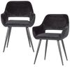 WOOOD Jelle Stuhl Set Velvet Schwarz (2er-Set) Bild 5