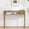 M MCombo Konsolentisch Schmal Marmor Gold, Modern Beistelltisch mit 2 Ablage & Metallgestell, Eingangstisch für Flur Wohnzimmer Schlafzimmer, 110×40×90cm, 2276 Bild 4
