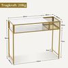 M MCombo Konsolentisch Schmal Marmor Gold, Modern Beistelltisch mit 2 Ablage & Metallgestell, Eingangstisch für Flur Wohnzimmer Schlafzimmer, 110×40×90cm, 2276 Bild 3