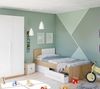 Dmora - Kinderbett Anaheim, Einzelbett mit Stauraum und Kopfteil, Bettrahmen mit 2 Schubladen, 196 x 97 x 77 cm, geknotete Eiche und Weiß Bild 4