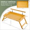 Blumtal Tabletttisch Betttablett aus Bambus mit Holzstrebe für Tablets/Handys, Frühstückstablett fürs Bett - Betttisch klappbar 50 x 30 x 6 cm Bild 3