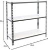 Simonrack Schwerlastregal, Lagerregal, 90 x 120 x 40 cm, Metallregal, Kellerregal, Biegestelle 200 kg, 3 Fachböden, Anthrazit/Weiss - Simonclick Bild 2