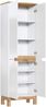 Hochschrank mit 4 Türen SOLNA-56 Hochglanz weiß mit Wotaneiche, B x H x T ca. 60 x 187 x 33cm Bild 3