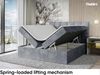 MEBLINI Boxspringbett DRAGO 160x200 cm mit Bettkasten - H4/Grau Samt Polsterbett - Doppelbett mit Topper & Taschenfederkern-Matratze Bild 4