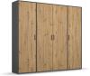 rauch Kleiderschrank; Drehtürenschrank VOYAGER, 4-türig, Eiche Artisan/Graumetallic, 187x194x53xcm