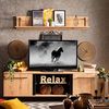 Wandregal Industrial Style, Holz & Metall Natur, 137,5 cm Bild 2