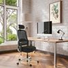 hjh OFFICE Profi Bürostuhl TERARO AX Ergonomischer Drehstuhl mit höhenverstellbarer Rückenlehne und Kopfstütze, Stoff/Netz Schwarz, 608995 Bild 2