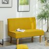 HOMCOM 2-Sitzer Couch mit Cord-Optik, Holzbeine, Gepolsterter Polstersofa, 1 Teile, für Schlafzimmer, Wohnzimmer, 110 x 62 x 85 cm, Gelb Bild 2