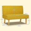 HOMCOM 2-Sitzer Couch mit Cord-Optik, Holzbeine, Gepolsterter Polstersofa, 1 Teile, für Schlafzimmer, Wohnzimmer, 110 x 62 x 85 cm, Gelb Bild 3