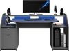 Gamer-Tisch 'Ace' grau/schwarz 180 x 92 x 68 mit LED Bild 5