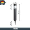 MeLiTec Solar Gartenleuchte rund/ eckig mit Bewegungsmelder, Edelstahl silber / anthrazit : Rund : Anthrazit Bild 5