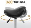 Barberpub Rollhocker Sattelhocker Höhenverstellbar, Bürohocker mit Rollen, Hocker für Arbeitszimmer Office Salon, Ergonomischer Bürostuhl, H110(Schwarz) Bild 3