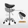 Barberpub Rollhocker Sattelhocker Höhenverstellbar, Bürohocker mit Rollen, Hocker für Arbeitszimmer Office Salon, Ergonomischer Bürostuhl, H110(Schwarz) Bild 4