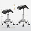 Barberpub Rollhocker Sattelhocker Höhenverstellbar, Bürohocker mit Rollen, Hocker für Arbeitszimmer Office Salon, Ergonomischer Bürostuhl, H110(Schwarz) Bild 2
