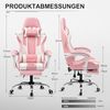 GTPLAYER Gaming Stuhl Bürostuhl Massage Gaming Sessel Ergonomischer Gamer Stuhl mit Fußstütze, Kopfstütze Massage-Lendenkissen, Gepolstert Gaming Chair, Drehsessel, rosa Bild 2