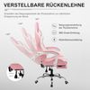 GTPLAYER Gaming Stuhl Bürostuhl Massage Gaming Sessel Ergonomischer Gamer Stuhl mit Fußstütze, Kopfstütze Massage-Lendenkissen, Gepolstert Gaming Chair, Drehsessel, rosa Bild 5