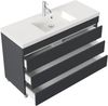 Stand Badmöbel GENEVA 120 SoftClose grafit mit 3 grifflosen Schubladen : Grafit Bild 4