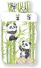 Koru Kids Kinderbettwäsche Panda als Babybettwäsche 100x135 oder Kinderbettwäsche 135x200, 100% Baumwolle (Renforc), 2 teilig, Kuschelig weiche Kinderbettwäsche mit wirklich tollem Panda Motiv Bild 1