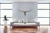FineBuy Deko Geweih Bull M FB37859 Gold 100 cm Aluminium Design Hörner, Wanddekoration Stierkopf Horn Modern, Wandskulptur Geweih-Jagdtrophäe Metall, Longhorn Wandschmuck Groß Bild 5