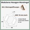 Wand-Regal Sechseck in grau Bild 2