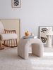 Atelier Del Sofa Elegant Pouffe in White, Velvet Corduroy, 51 x 45 x 46 cm | 100% Polyester, Beech Tree Frame | Stylish & Functional for Modern Living Spaces Bild 3