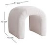 Atelier Del Sofa Elegant Pouffe in White, Velvet Corduroy, 51 x 45 x 46 cm | 100% Polyester, Beech Tree Frame | Stylish & Functional for Modern Living Spaces Bild 2