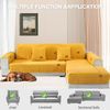 LINGKY Samt Sofabezug 1 2 3 4 Sitzer, L Form Sofaüberwurfe, Ecksofa Sofa überzug Pets Dog Couch überzug Anti-rutsch Sofaschutz, Ultra Weicher Sofaschoner (Gelb,70x70 cm/Quadrat) Bild 2