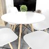 Homey Weißer runder Esstisch oder Küchentisch, Modell Malmö, Melamin, 80 cm (L) x 80 cm (B) x 75 cm (H) Bild 2