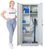 PROREGAL® Mehrzweckschrank Flügeltürenschrank RHINO abschließbar 170x70x30cm Kleiderstange Weiß Bild 3
