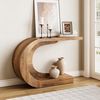 LITTLE TREE 43.3 Inches Farmhouse Console Table, 2-Tier C-Shaped Sofa Table Behind The Couch, Wooden Entryway Table Narrow Hallway Foyer Table for Living Room, Entrance, Brown Bild 2