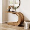 LITTLE TREE 43.3 Inches Farmhouse Console Table, 2-Tier C-Shaped Sofa Table Behind The Couch, Wooden Entryway Table Narrow Hallway Foyer Table for Living Room, Entrance, Brown Bild 4