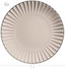 Retro Tafelservice für 6 Personen in cremigem Weiß mit schöner Wellenform, 18-teiliges rundes Geschirrset mit Speiseteller, Dessertteller und Müslischale, Essgeschirr Set Bild 3
