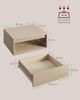 Vasagle 2er-Set Nachttisch mit Schublade, Leuchte mit 3 Farben, Holz, 35 x 40 x 18 cm, Naturbeige Bild 3