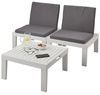 Dmora - Outdoor-Lounge-Set Cervia, Gartenkomposition mit 2 Sitzen mit Rückenlehne und 1 Multifunktionsmodul, Lounge mit Kissen, 100 % Made in Italy, Weiß Bild 2